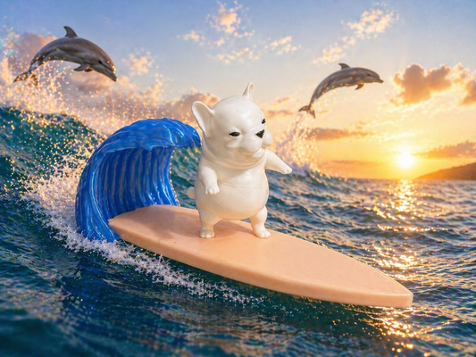 Chill dog surfer
