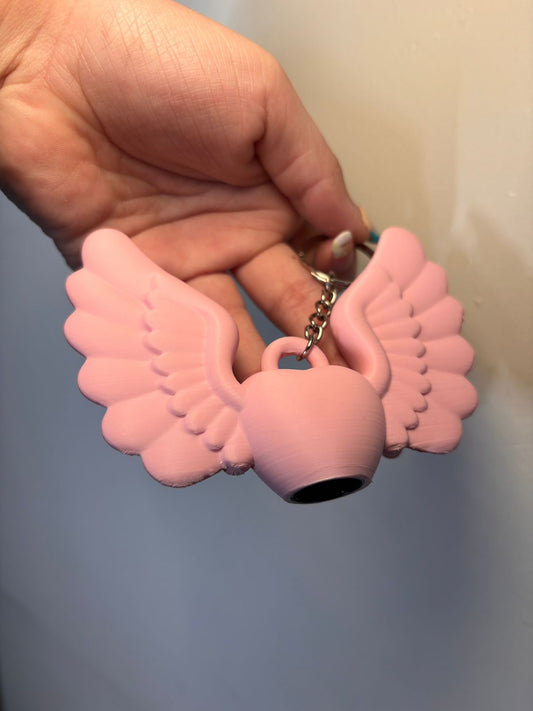 Llavero Corazón con Alas porta lipstick