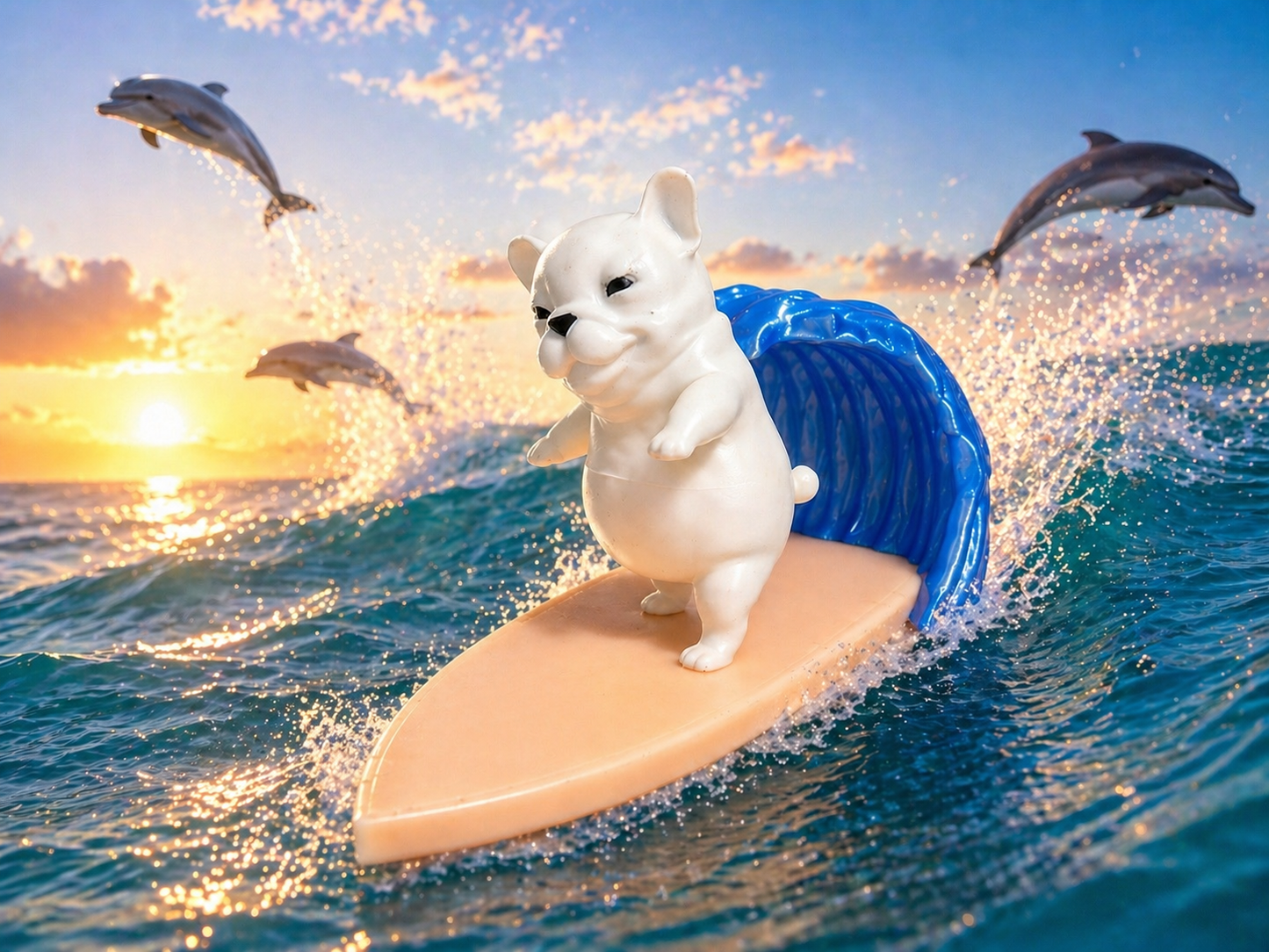 Chill dog surfer