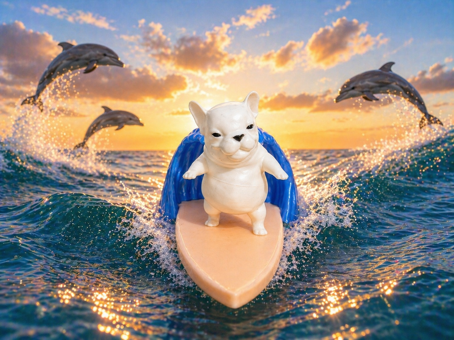 Chill dog surfer