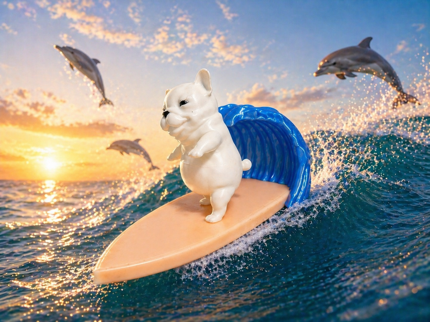 Chill dog surfer