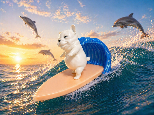 Chill dog surfer