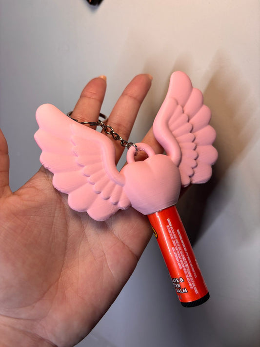 Llavero Corazón con Alas porta lipstick